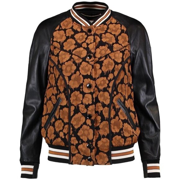 NWT Coach black & brown leather bomber jacket - Picture 6 of 12